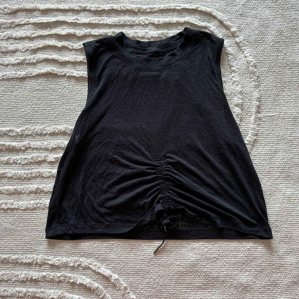 Black Scrunch Front Lululemon Tank Top (size 4)